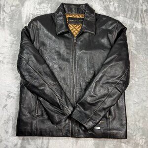 NWT Marc New York Men's 100% Leather Moto Jacket in Size Large